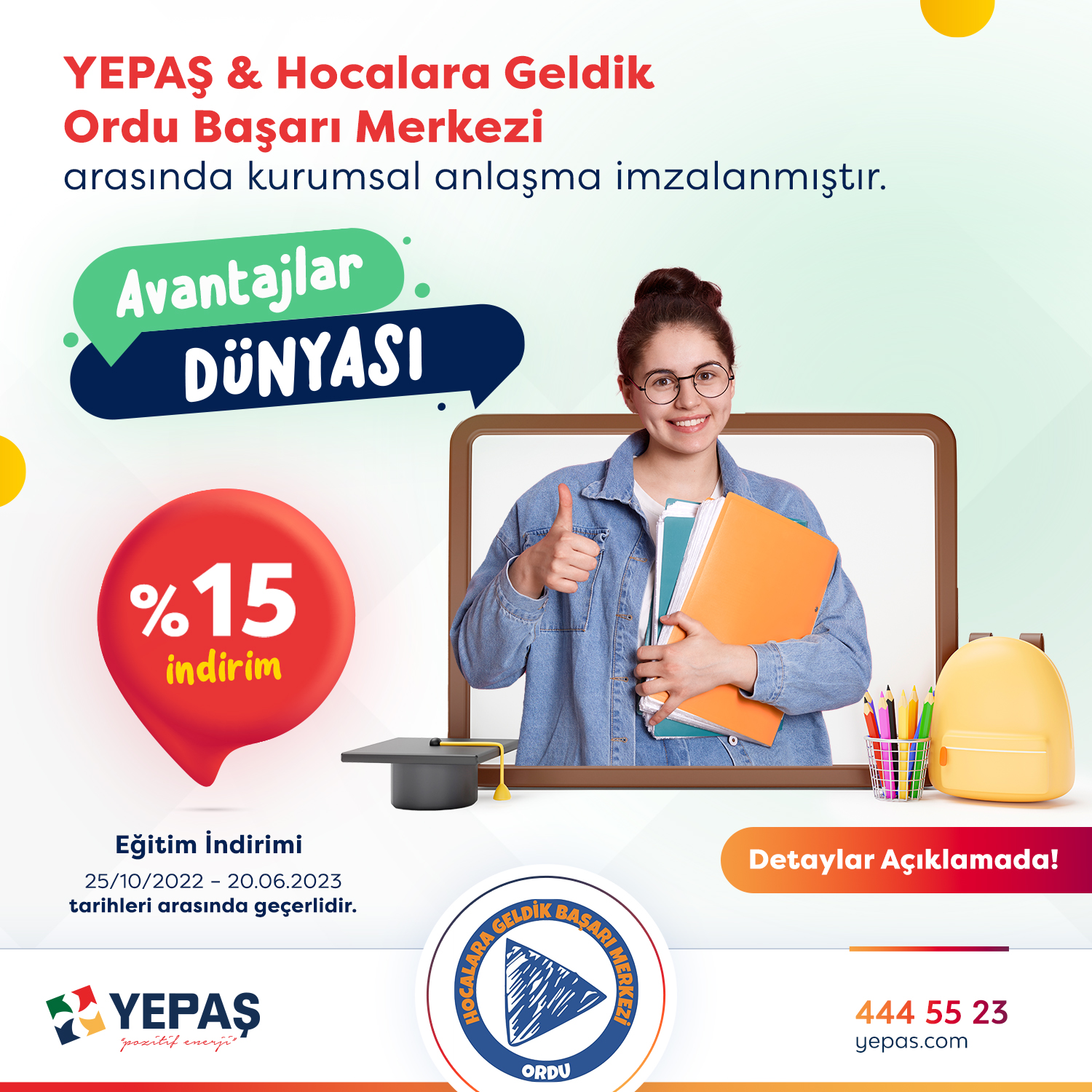 YEPAŞ & Hocalara Geldik Ordu Başarı Merkezi arasında kurumsal anlaşma imzalanmıştır.